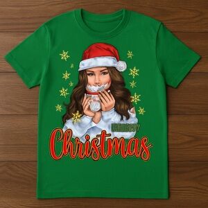 Merry Christmas Green Kids T-Shirt